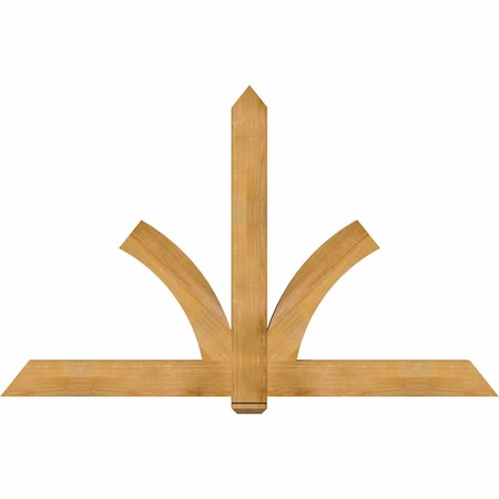 Ekena Millwork Redmond Rough Sawn Timber Gable Bracket, Western Red Cedar, 84"W x 53"H x 4"D x 6"F, 15/12 Pitch GBW084X53X0406RED00RWR